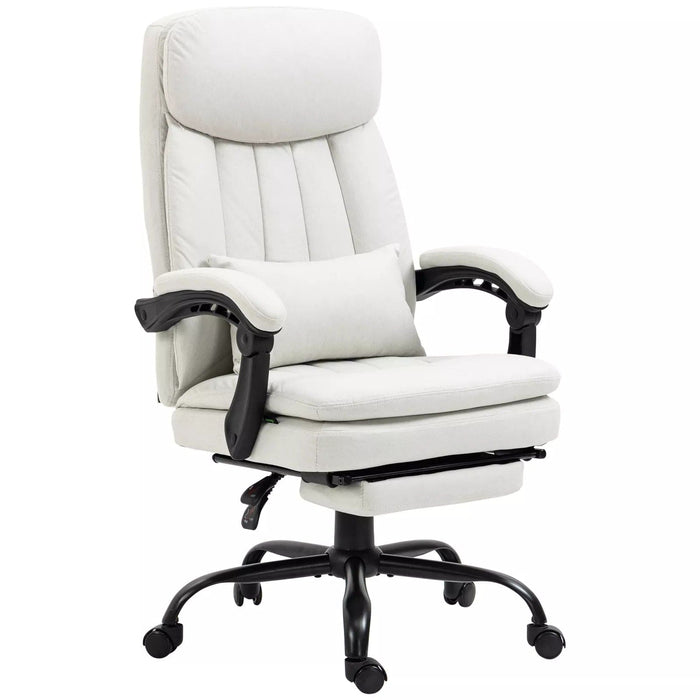 Image of a Cream White Massage Desk Chair With Footrest