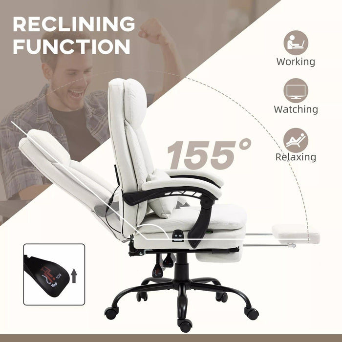 Image of a Cream White Massage Desk Chair With Footrest