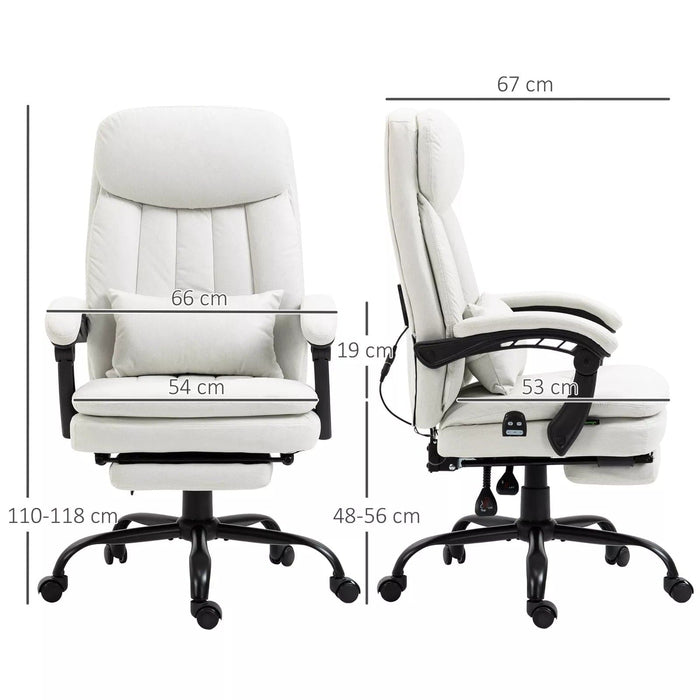 Image of a Cream White Massage Desk Chair With Footrest