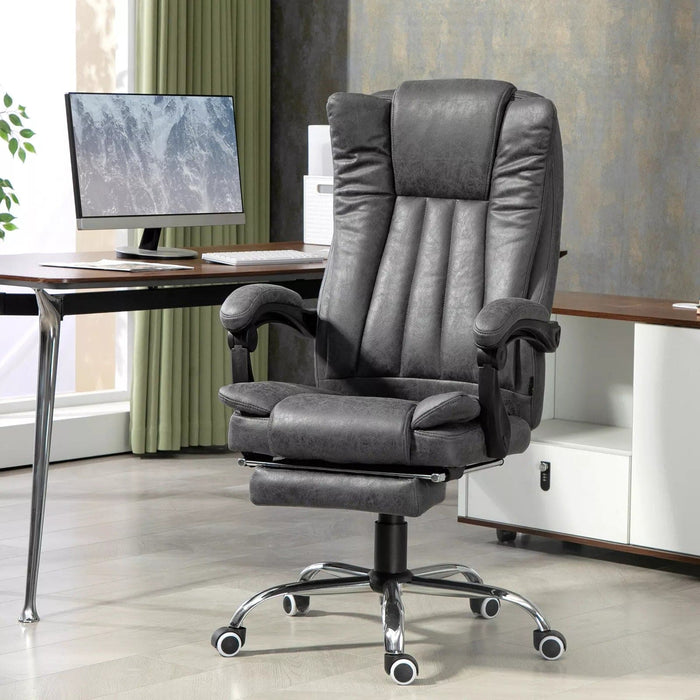 Image of a Dark Grey Massage Executive Office Chair With Footrest