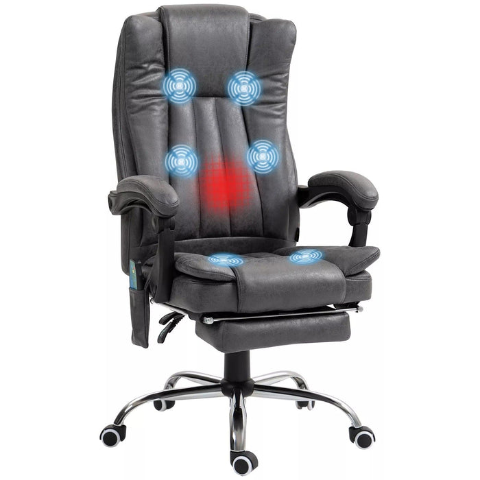 Image of a Dark Grey Massage Executive Office Chair With Footrest