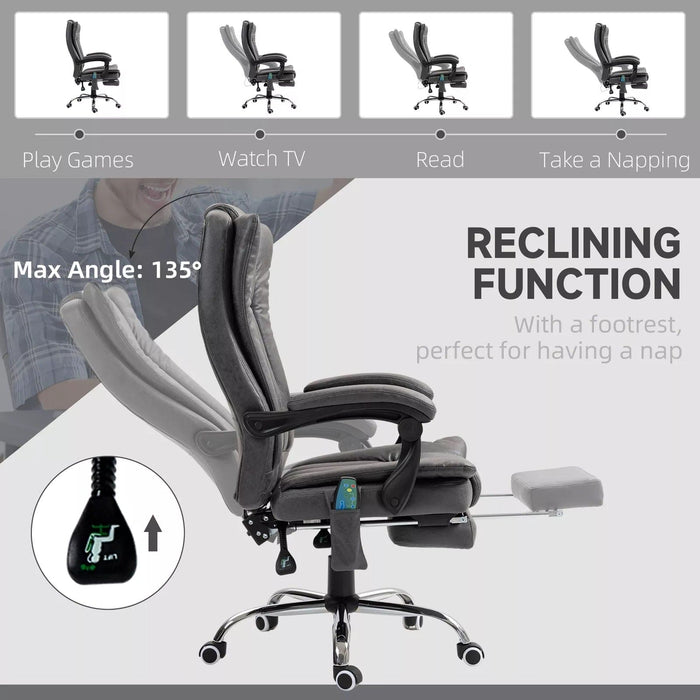 Image of a Dark Grey Massage Executive Office Chair With Footrest