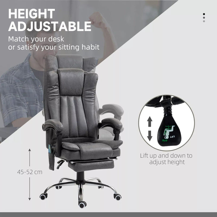 Image of a Dark Grey Massage Executive Office Chair With Footrest