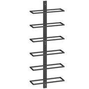 Wall Mounted Wine Rack for 6 Bottles Space Saving Steel Storage Black AOSOM