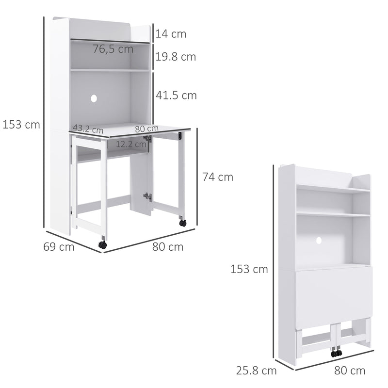 Folding Desk, White