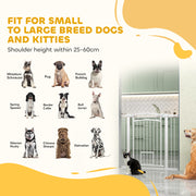 96cm Tall Dog Gate with Door, 7cm and 14cm Extensions, for Stairs, Doorways, 76-104cm by PawHut