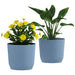 Set of Two Blue 22cm Planters for Garden Flowers and Herbs by Outsunny