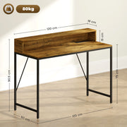 120cm Gaming Desk with LED Lights and Power Outlets Rustic Brown by HOMCOM