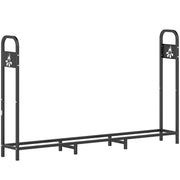 Steel Firewood Log Rack With 300 kg Capacity For Indoor Or Outdoor Use, Black