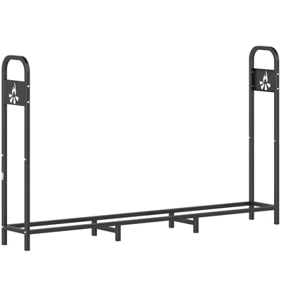Steel Firewood Log Rack With 300 kg Capacity For Indoor Or Outdoor Use, Black