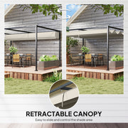 Metal Pergola With Retractable Canopy Roof For Garden Or Patio Shelter 3x2m Cream White AOSOM