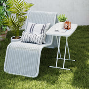 White Folding Outdoor Table Space-Saving and Lightweight by Outsunny