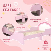 Wooden Kids Bedroom Furniture Set with Bed Dressing Table and Stool for Ages 3 to 6 White AOSOM