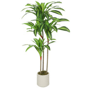 120cm Artificial Dracaena Tree with Realistic Bendable Trunks for Home or Office Green