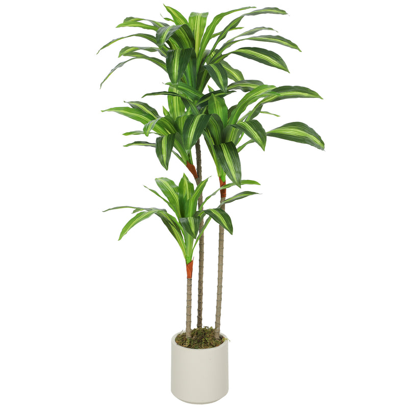 120cm Artificial Dracaena Tree with Realistic Bendable Trunks for Home or Office Green
