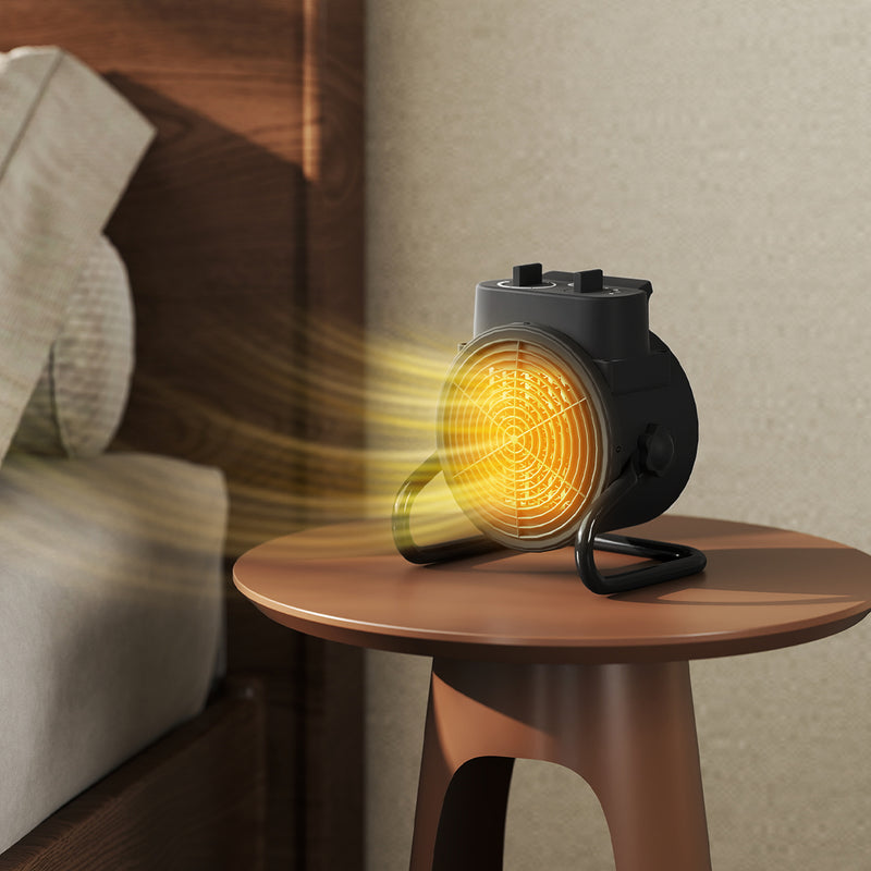2000W Portable Ceramic Electric Heater With Fan Ideal For Home Or Office Use Black