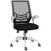 Image of a Mesh Office Chair With Flip Up Arms, Lumbar Support, Swivel Base.