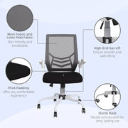 Image of a Mesh Office Chair With Flip Up Arms, Lumbar Support, Swivel Base.