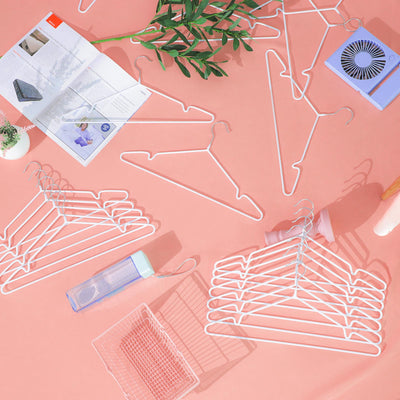 Slim Metal Coat Hanger Set Non Slip Space Saving Design for Wardrobes by Songmics