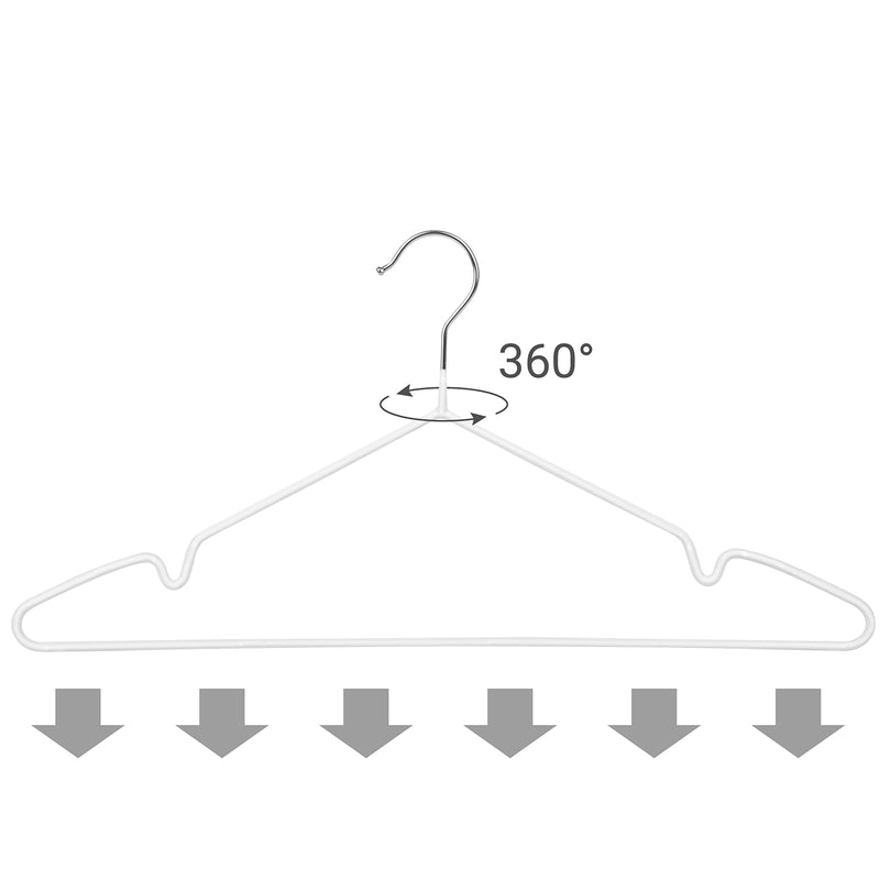 Slim Metal Coat Hanger Set Non Slip Space Saving Design for Wardrobes by Songmics