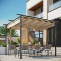 Metal Pergola Canopy, 3x3m, Retractable Canopy, Sun Shade