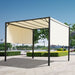 Metal Pergola With Sliding Canopy, 3x3m, Cream