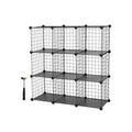Modular Metal Wire Bookcase Storage Shelving Unit for Home or Office by Songmics