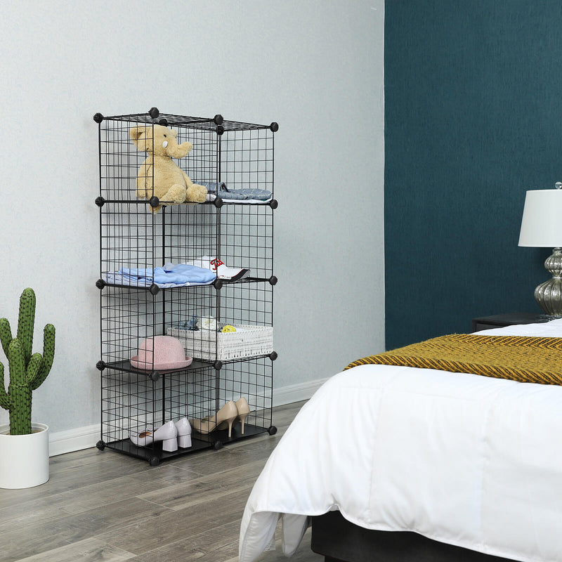 Modular Metal Wire Bookcase Storage Shelving Unit for Home or Office by Songmics