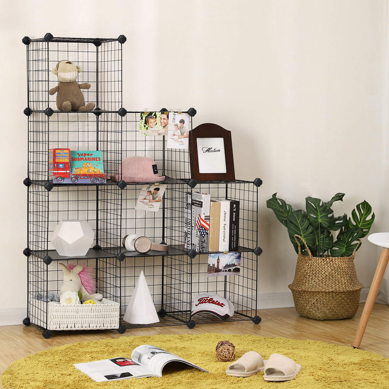 Modular Metal Wire Bookcase Storage Shelving Unit for Home or Office by Songmics