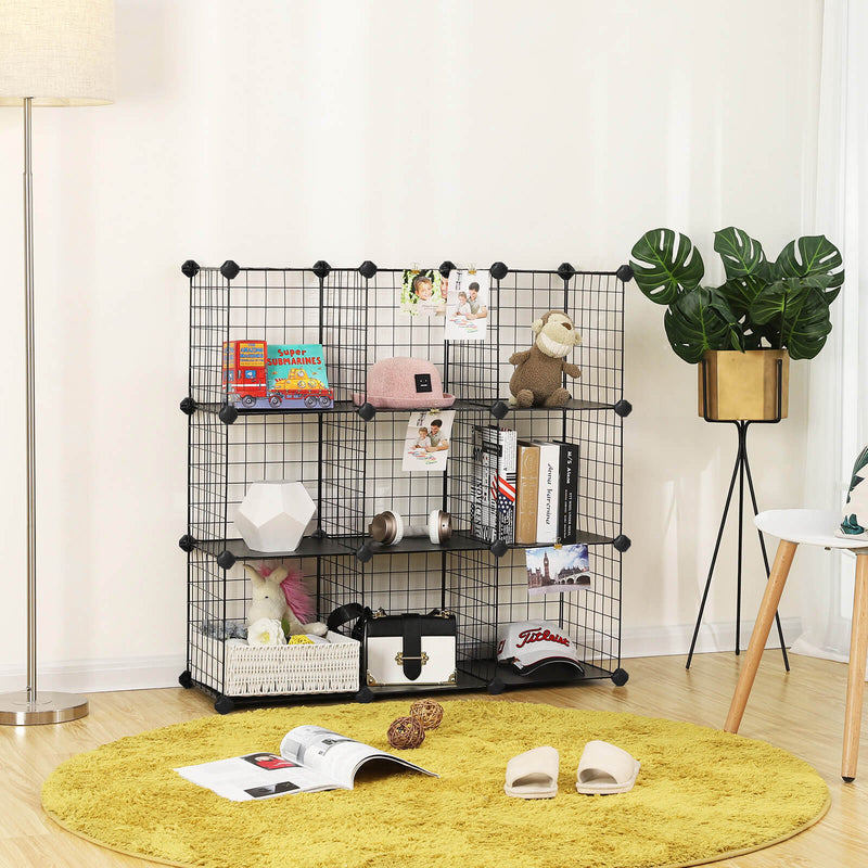Modular Metal Wire Bookcase Storage Shelving Unit for Home or Office by Songmics