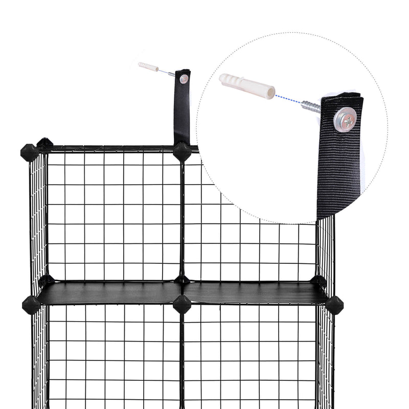 Modular Metal Wire Bookcase Storage Shelving Unit for Home or Office by Songmics