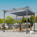 Metal Pergola Canopy, 3x3m, Retractable Canopy, Sun Shade