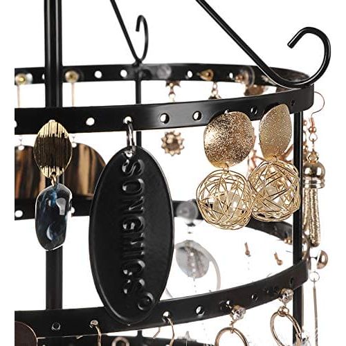 Metal Jewellery Stand, Black Songmics