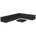 Black 14 Piece Replacement Cushions for Rattan Furniture Outdoor Seat and Back Pads by Outsunny