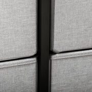 8 Drawer Fabric Storage Chest With Wooden Top For Bedroom Nursery Or Hallway Grey