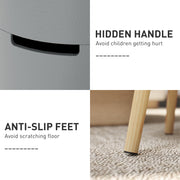 Grey 3 Tier Round Coffee Table with Hidden Storage and Detachable Tray by HOMCOM