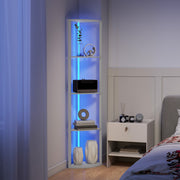 5 Tier LED Floor Lamp With Shelves And Remote Control For Living Room Or Bedroom Grey