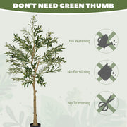 5ft Artificial Olive Tree with 720 Leaves and 32 Fruits in Pot for Home and Office by HOMCOM