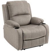 Recliner Armchair with Adjustable Leg Rest and Cup Holders for Home Living Room, Brown