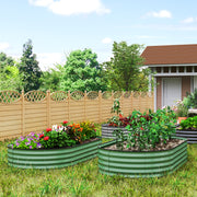 Set of Two Green Steel Garden Planters 181 x 93cm by Outsunny