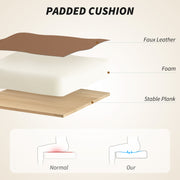 Reclining Faux Leather Swivel Office Chair with Padded Armrests and Footrest Brown