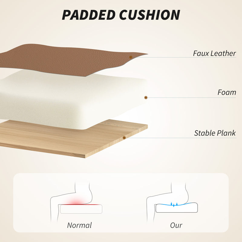 Reclining Faux Leather Swivel Office Chair with Padded Armrests and Footrest Brown