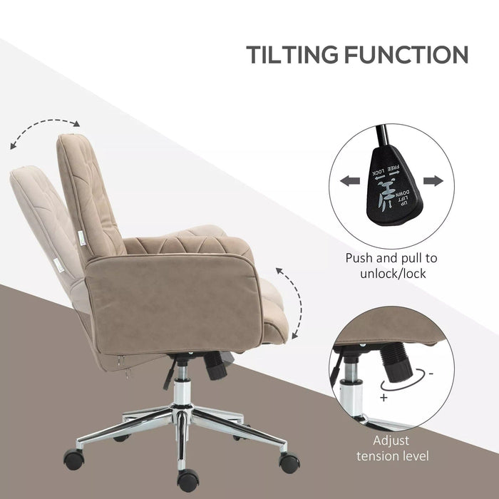 Image of a khaki microfiber office chair