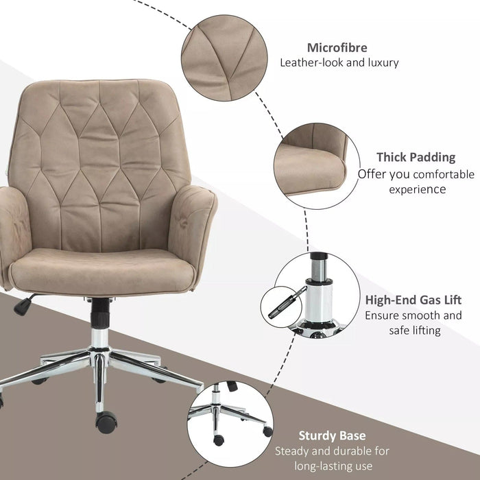 Image of a khaki microfiber office chair