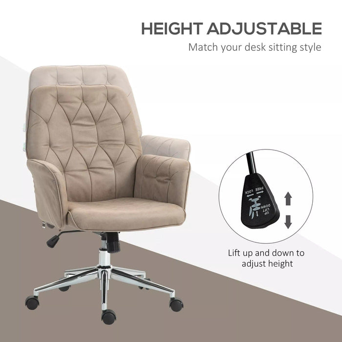 Image of a khaki microfiber office chair