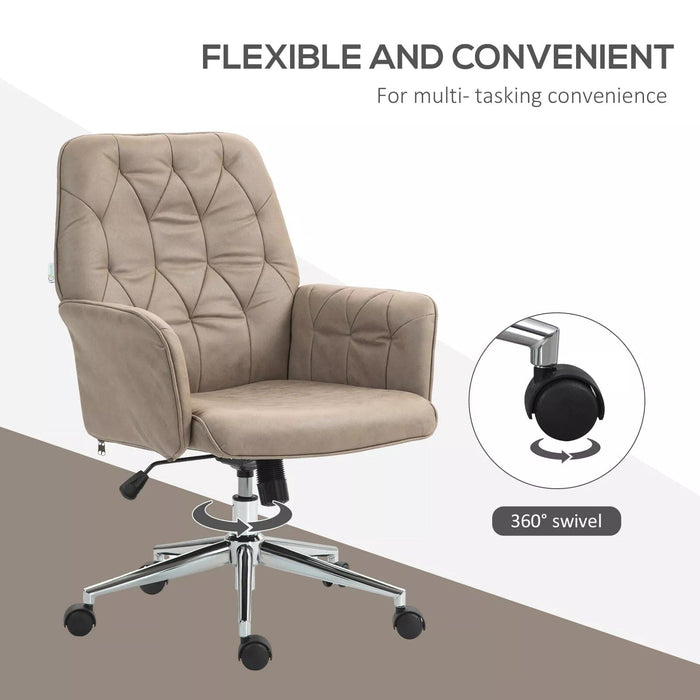 Image of a khaki microfiber office chair