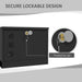 Wall Mounted Weatherproof Post Box with Viewing Windows and Lockable Door Easy Install, Black