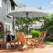 Garden Parasol Umbrella with Adjustable Tilt for Sun Protection and Cooling Shade Light Grey Outsunny