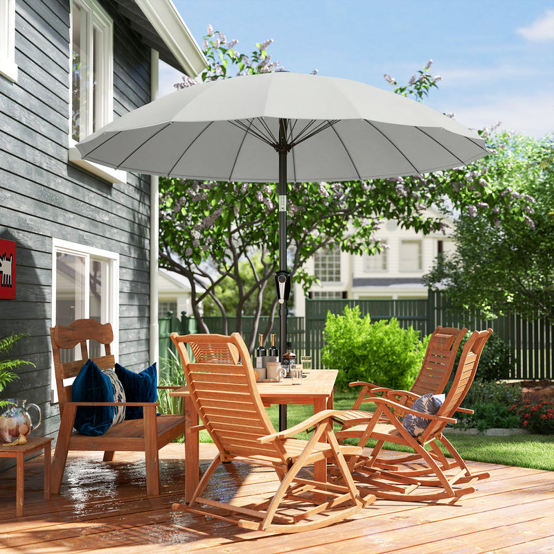 Garden Parasol Umbrella with Adjustable Tilt for Sun Protection and Cooling Shade Light Grey Outsunny