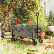 Grey and Orange 160L Folding Festival Trolley with Tailgate and Carry Bag